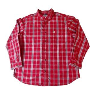 Carhartt Midweight Canvas 100% Cotton Long Sleeve Relaxed Fit Button Up Mens 2XL
